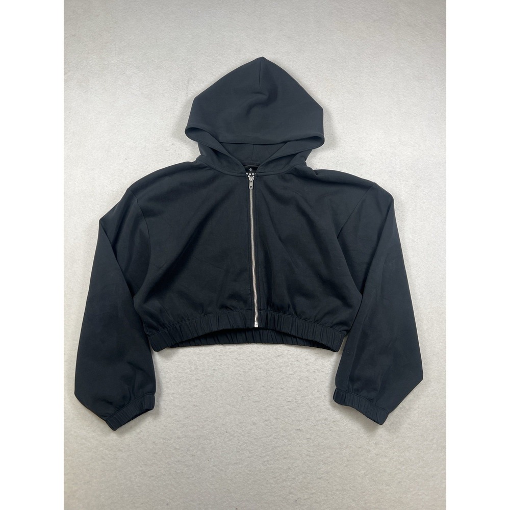 Paragon Women's Pullover Cropped Hoodie Black Airlux Size L